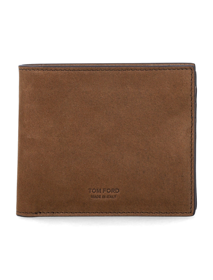 Tom Ford Nubuk leather bifold wallet Olive Brown Upper
