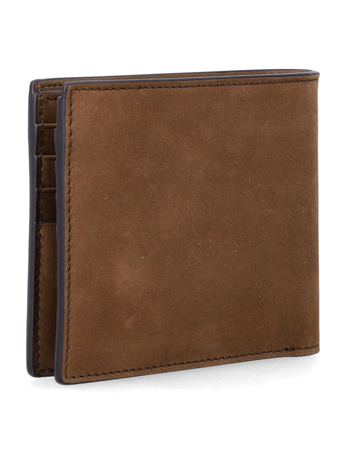 Tom Ford Nubuk leather bifold wallet Olive Brown Upper