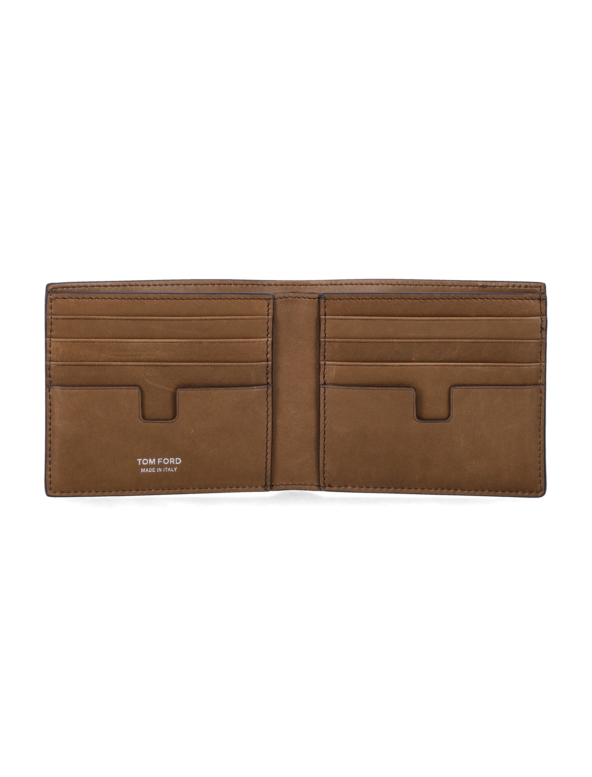 Tom Ford Nubuk leather bifold wallet Olive Brown Upper