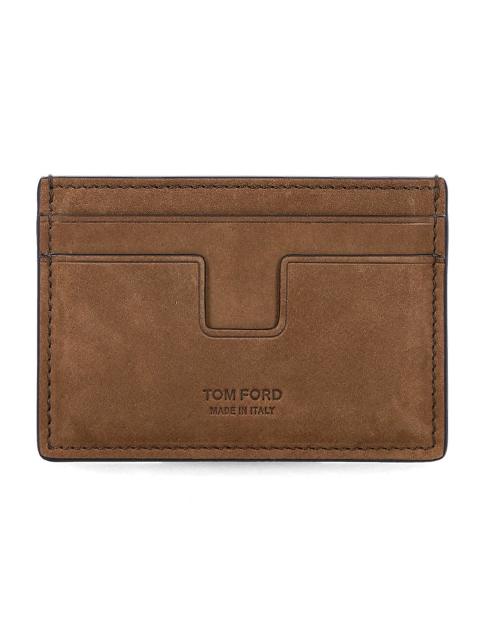 Tom Ford nubuck card holder Olive Brown Upper Cardholder