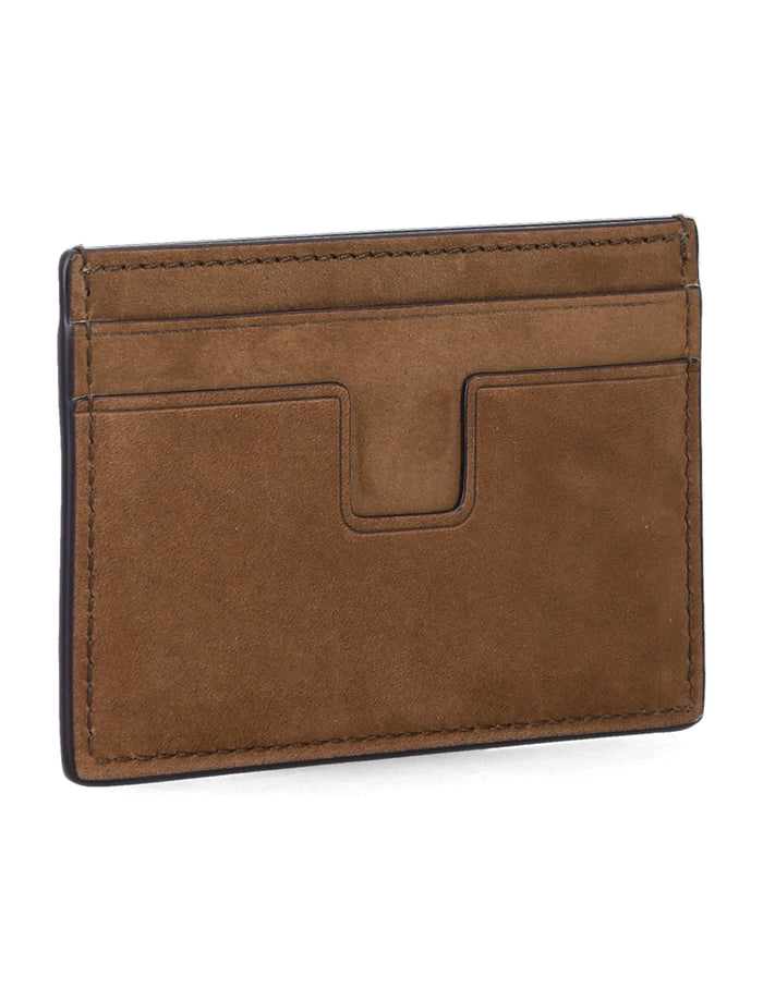 Tom Ford nubuck card holder Olive Brown Upper Cardholder