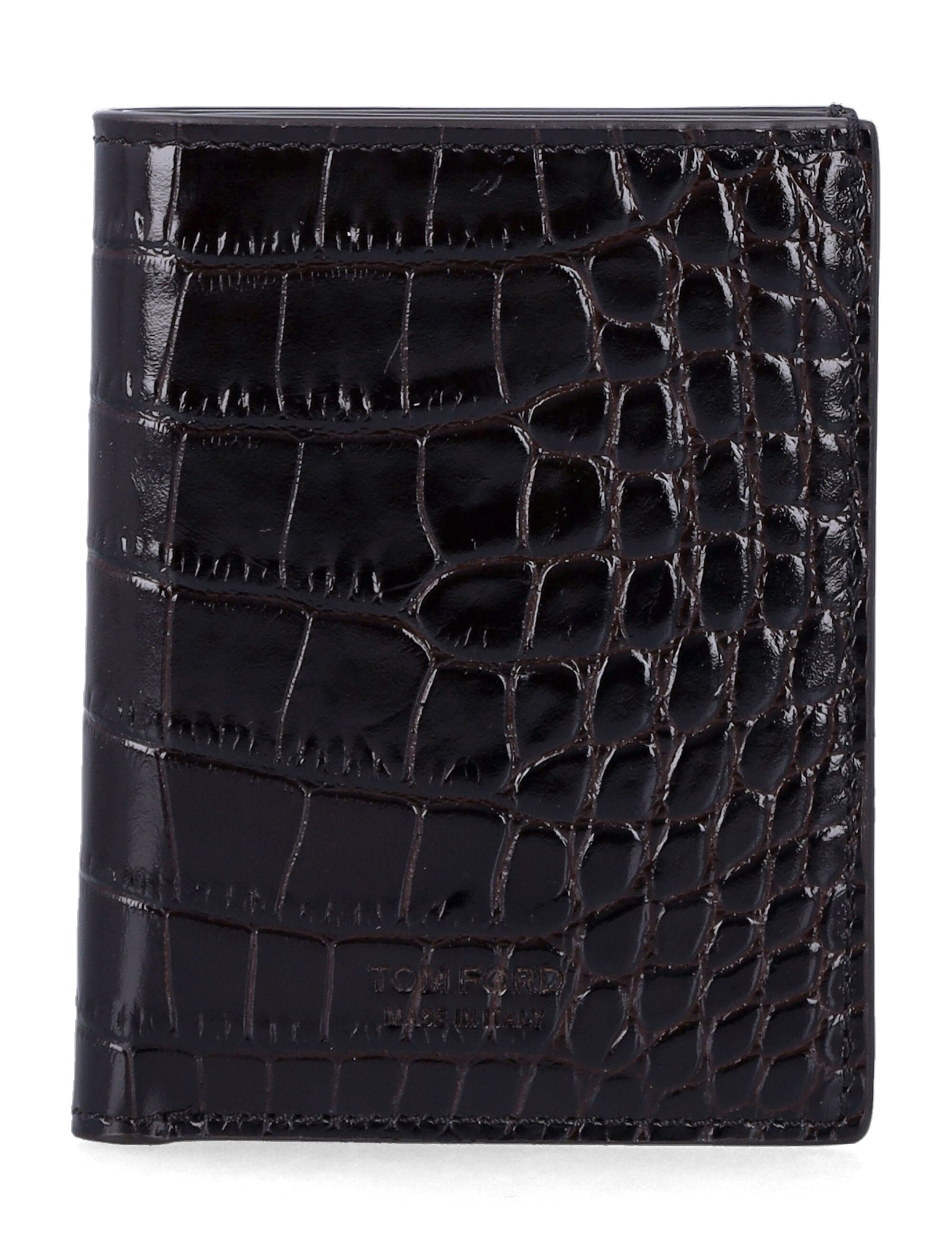 Tom Ford Croc leather cardholder Espresso Upper