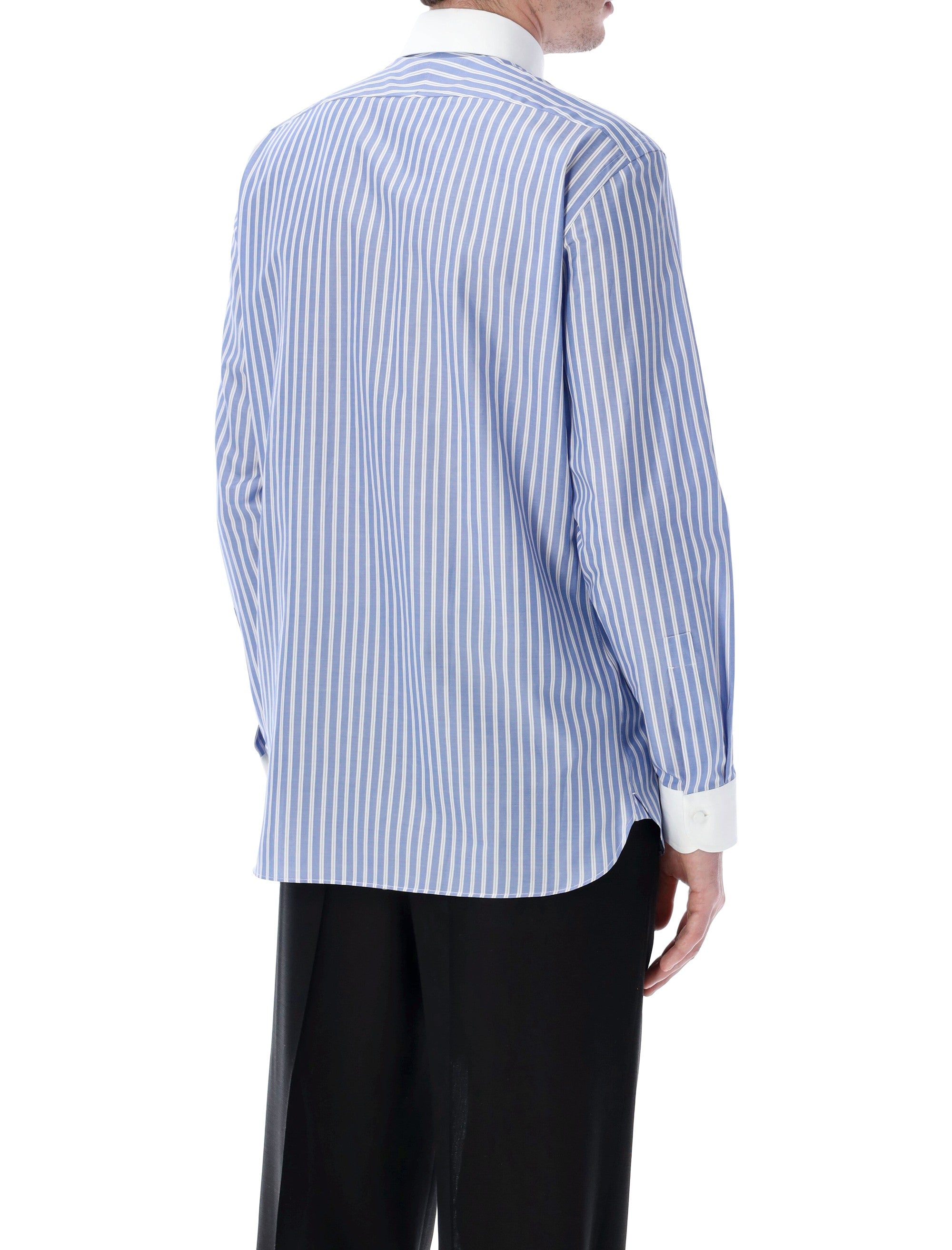Tom Ford wide stripe cotton shirt Blue White