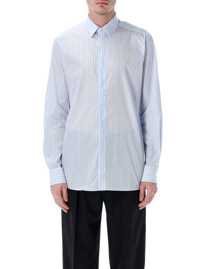 Tom Ford striped cotton shirt Light Blue White