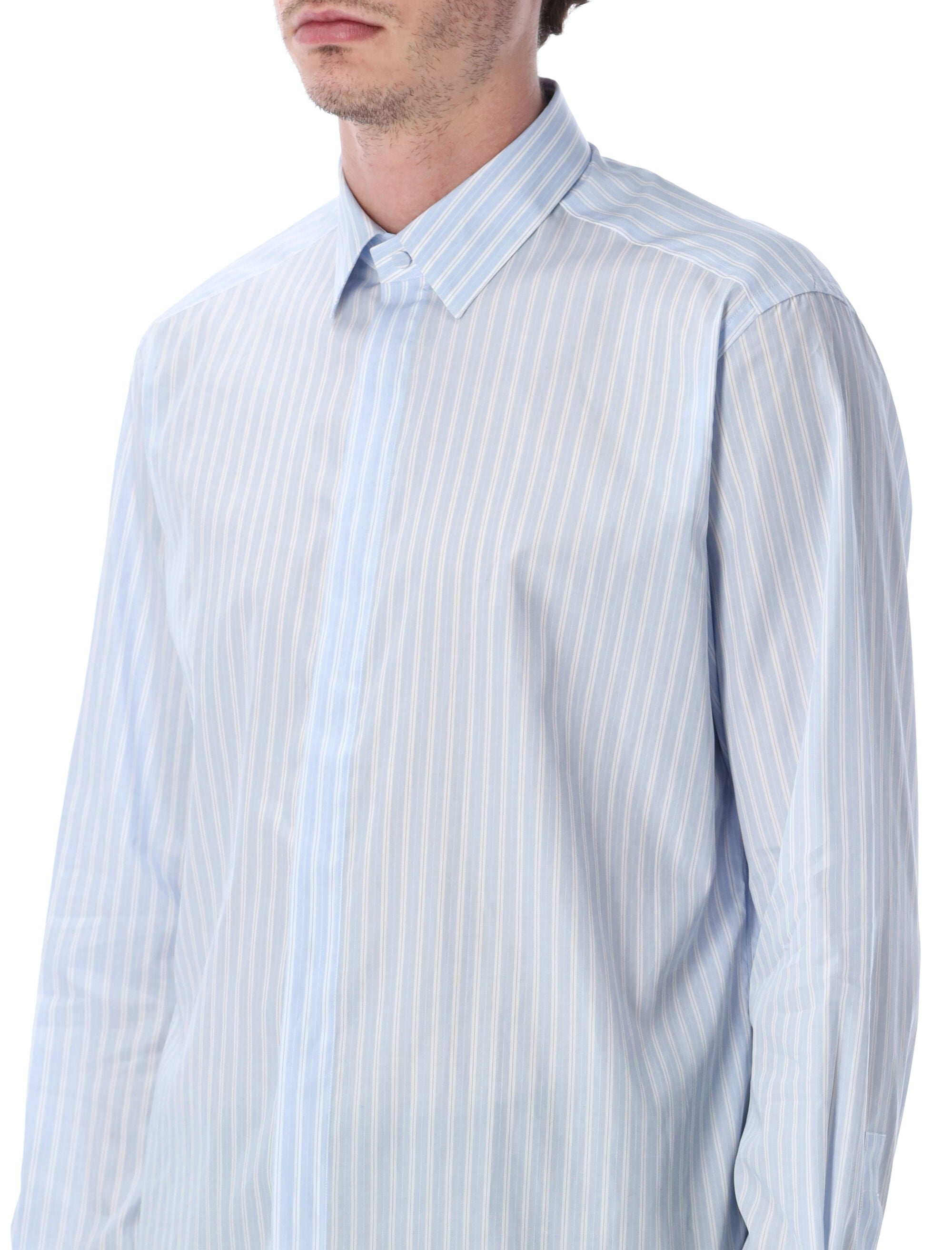 Tom Ford striped cotton shirt Light Blue White