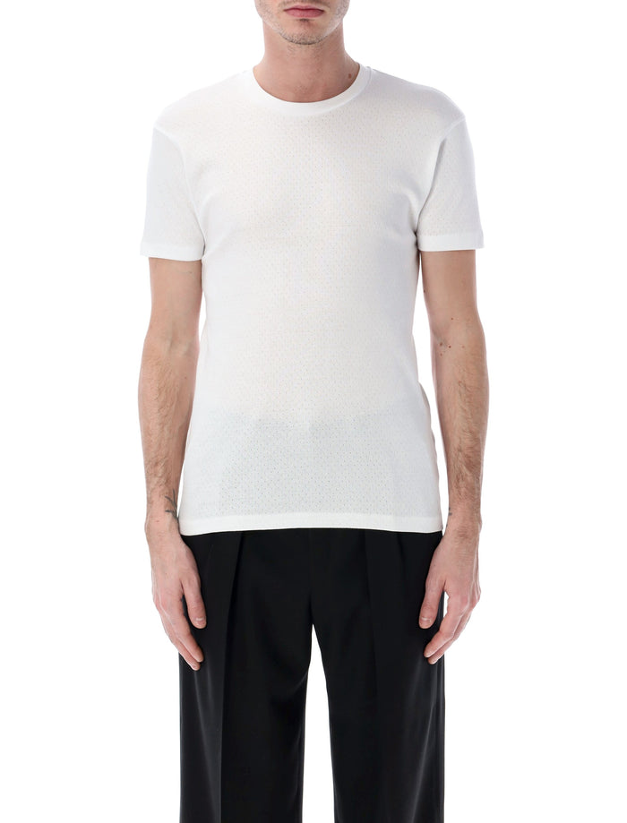 Tom Ford perforated cotton T-shirt Optical White