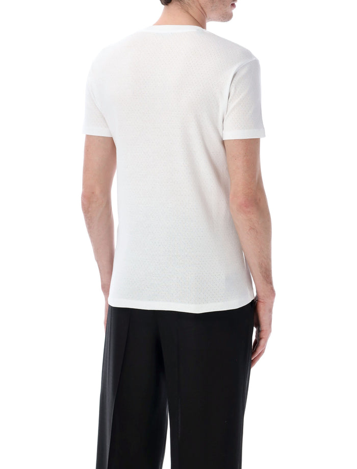 Tom Ford perforated cotton T-shirt Optical White