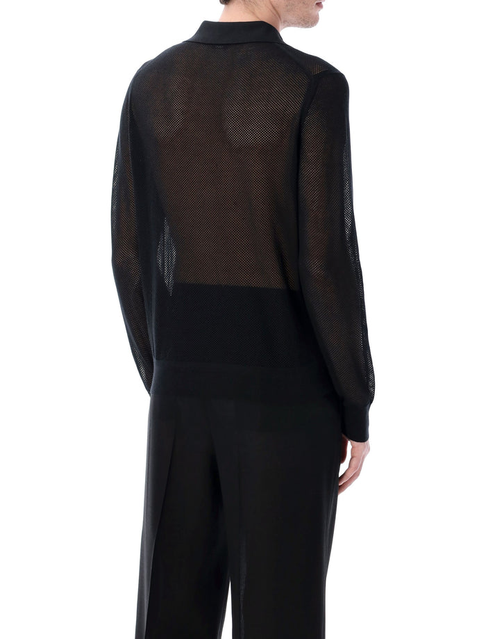Tom Ford cotton and silk mesh sweater Black