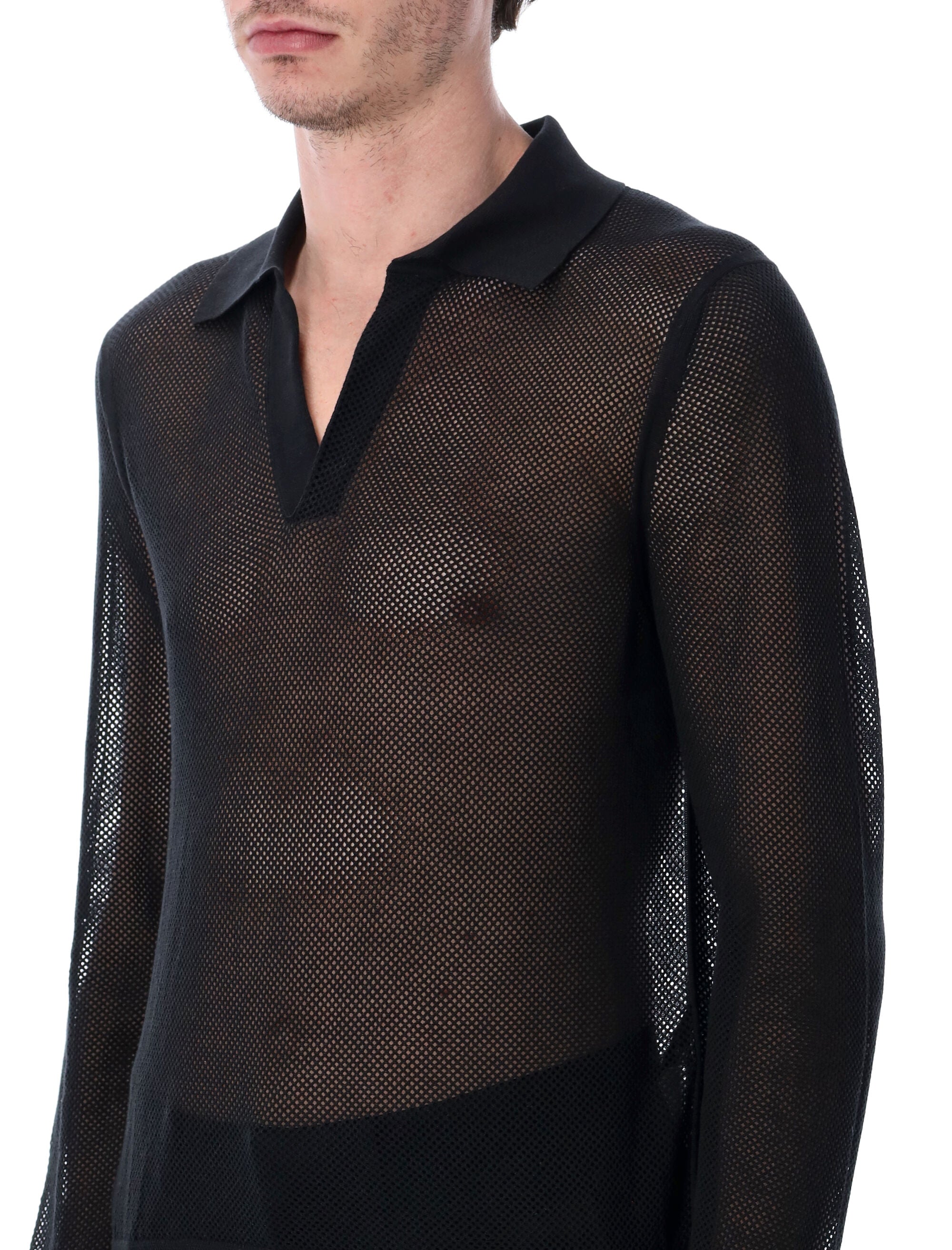 Tom Ford cotton and silk mesh sweater Black