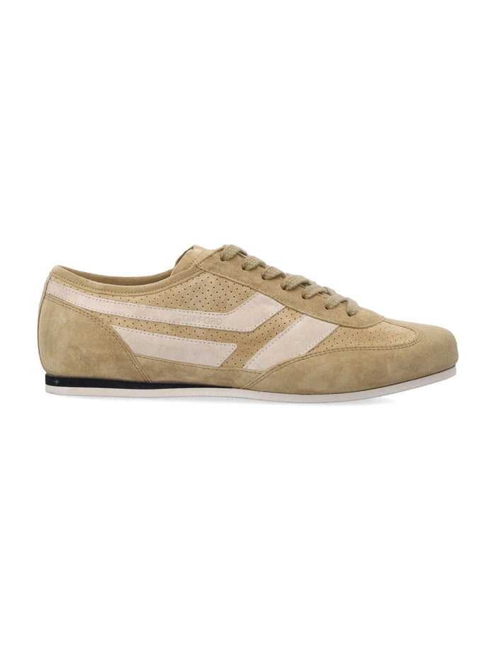Tom Ford perforated suede Brook sneakers Camel Upper