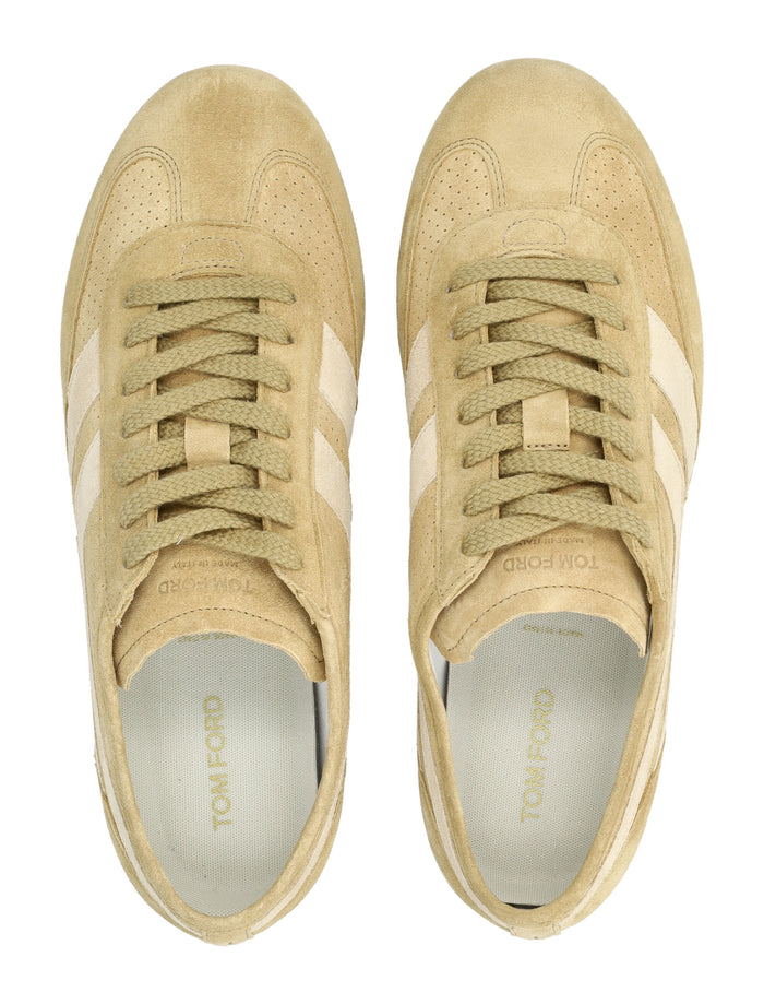 Tom Ford perforated suede Brook sneakers Camel Upper