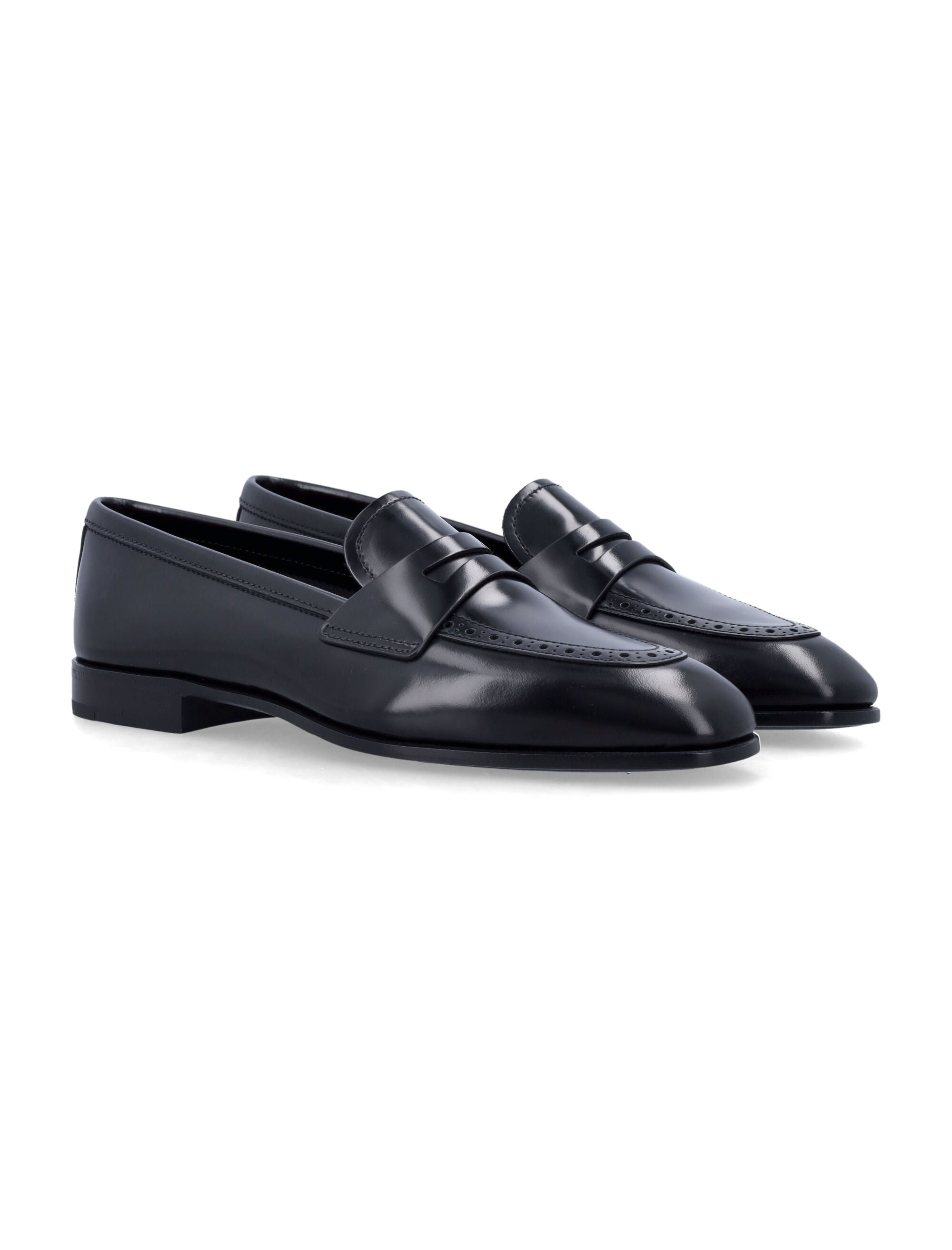 Churchs Onyx fumé polished leather loafer Black Loafers