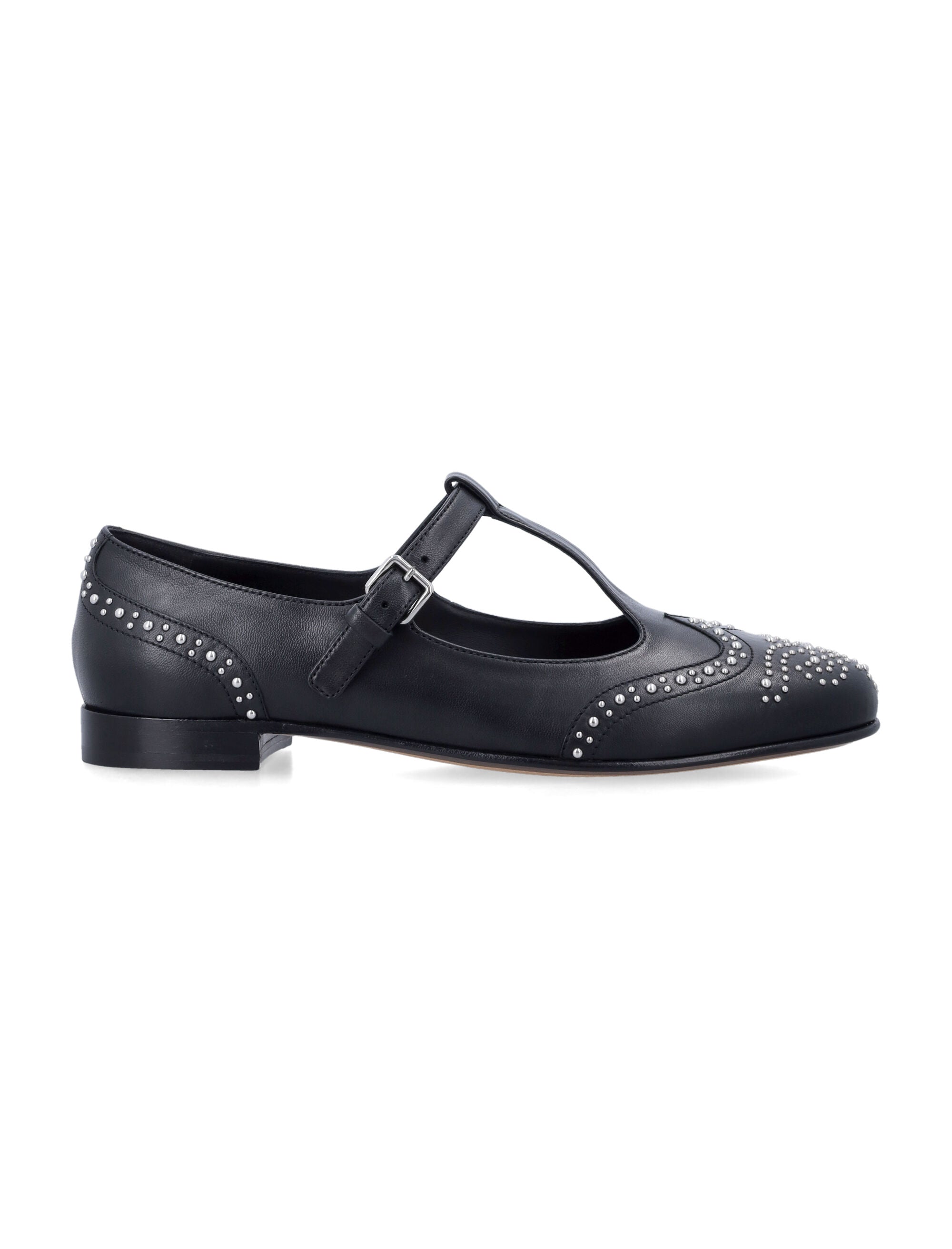 Churchs Opal Met Flats Black Leather Flat Shoes