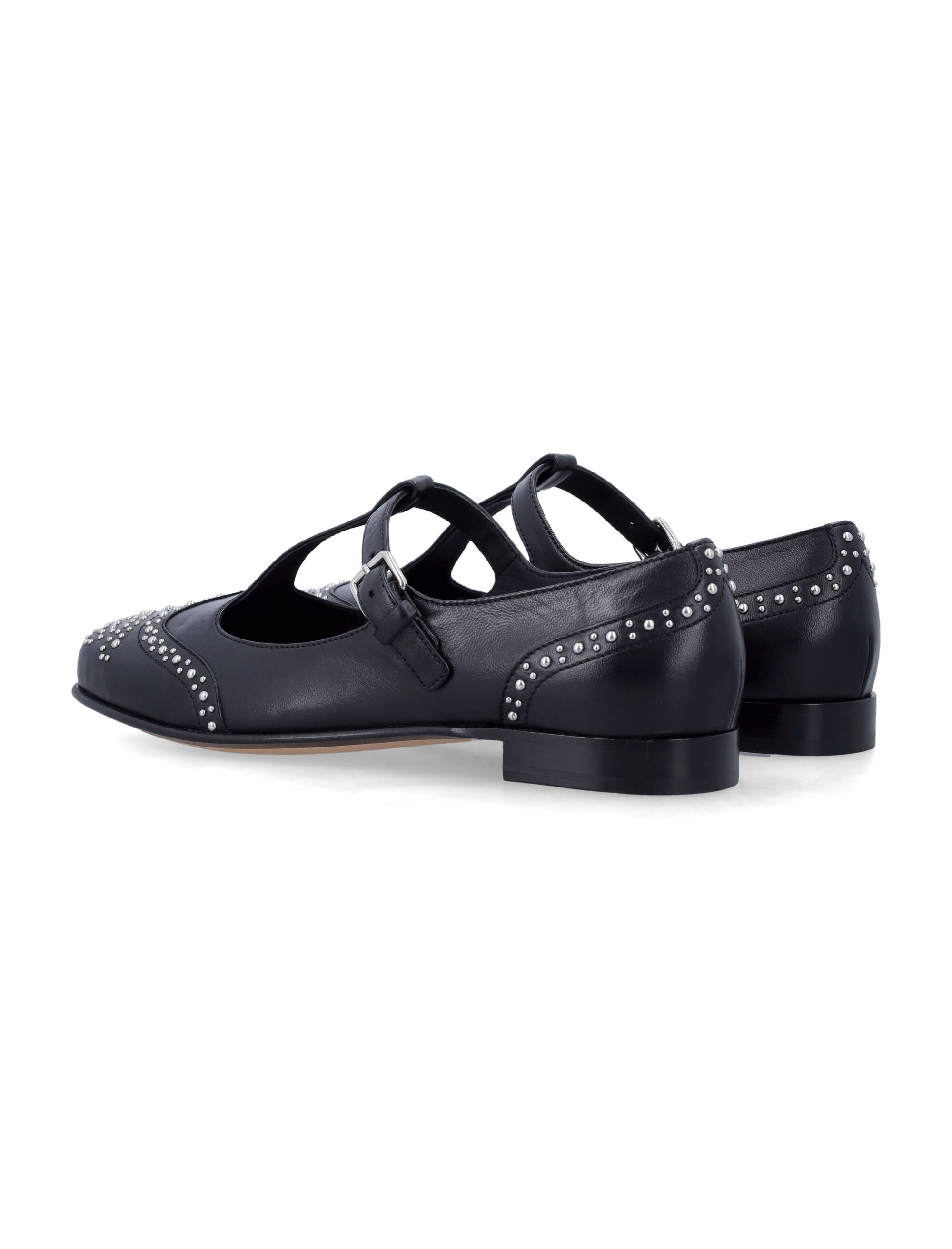 Churchs Opal Met Flats Black Leather Flat Shoes