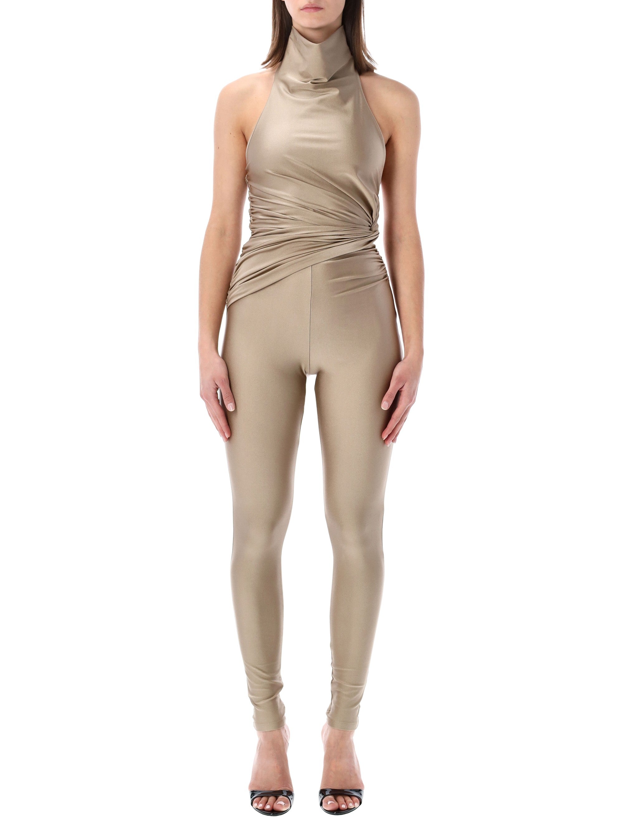 The Andamane Tatiana Jumpsuit Light Greige Polyamide