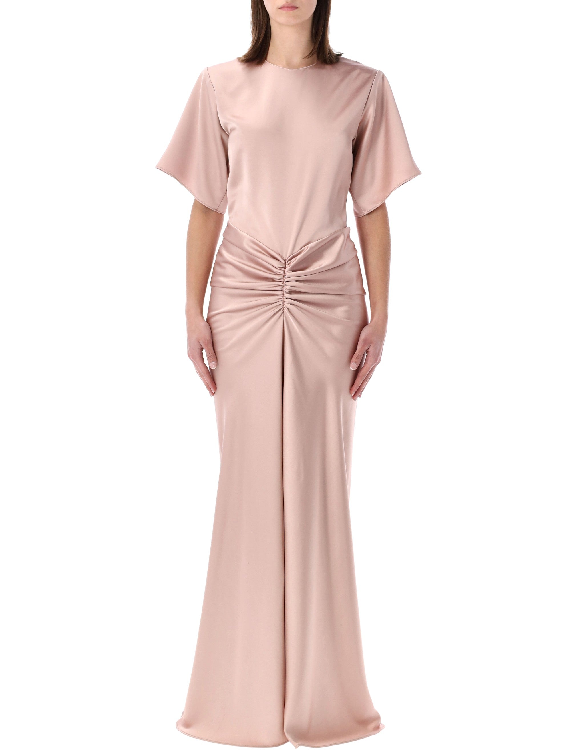 The Andamane Iris Satin Maxi Dress Petal Polyester