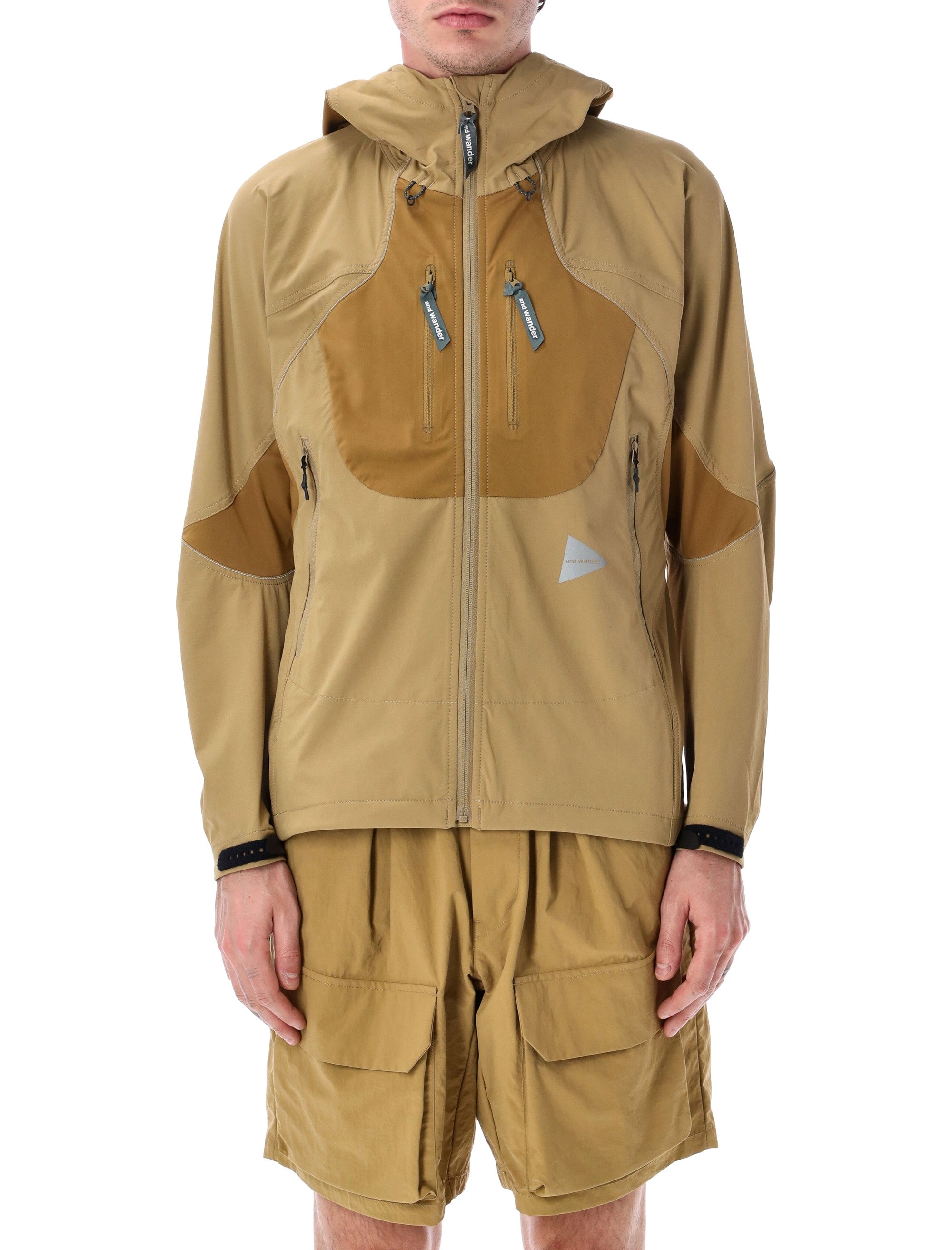 And Wander Technical Jacket Beige Nylon
