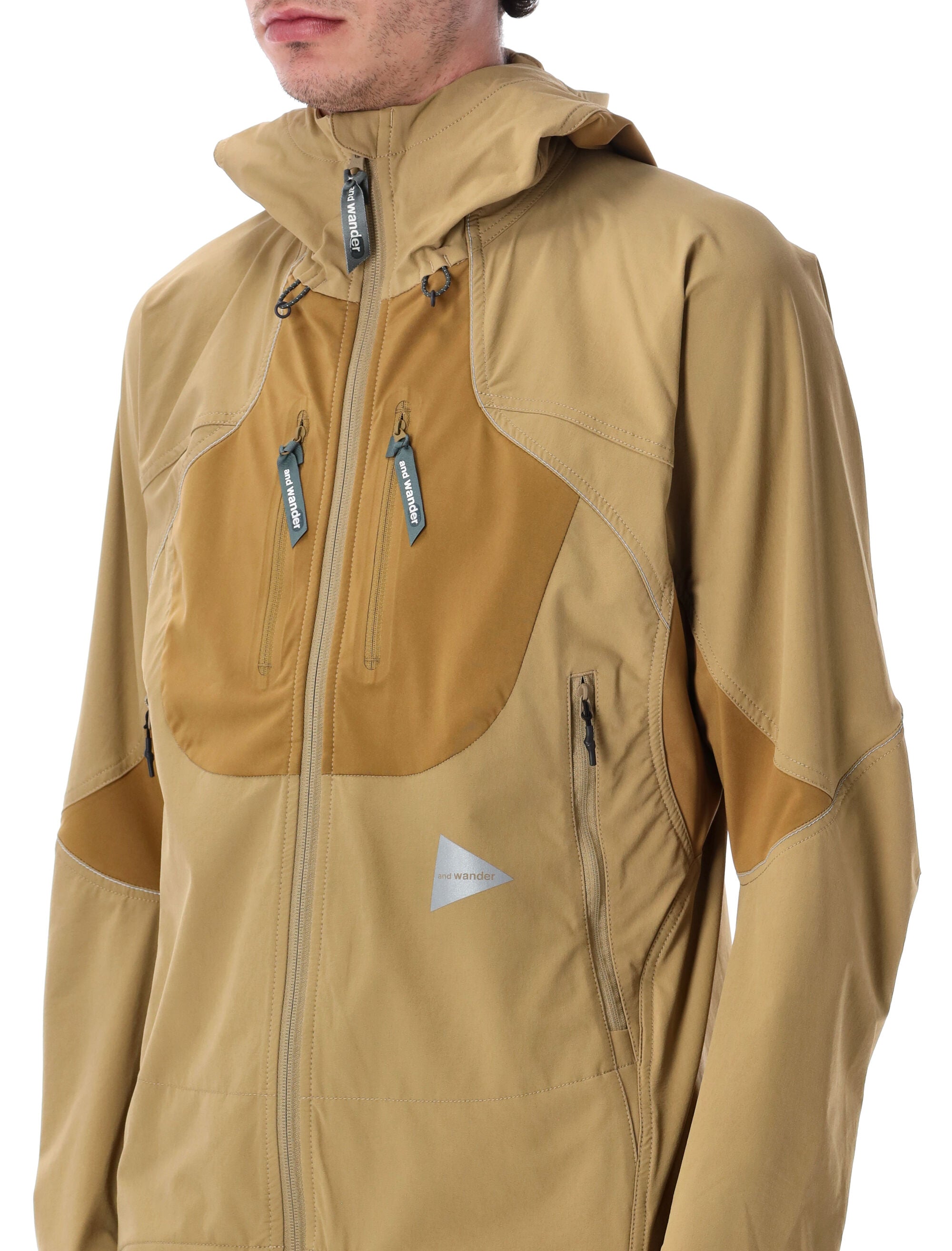 And Wander Technical Jacket Beige Nylon
