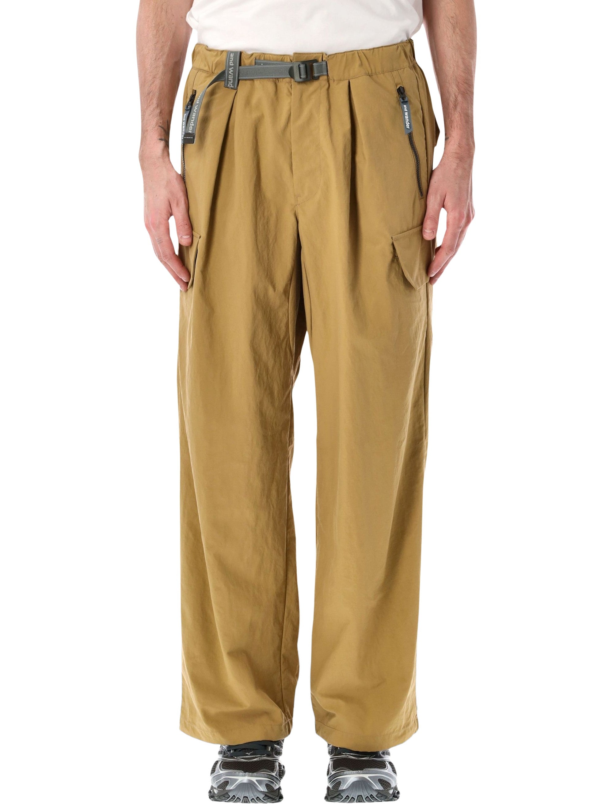 And Wander Cargo Trousers Beige Nylon