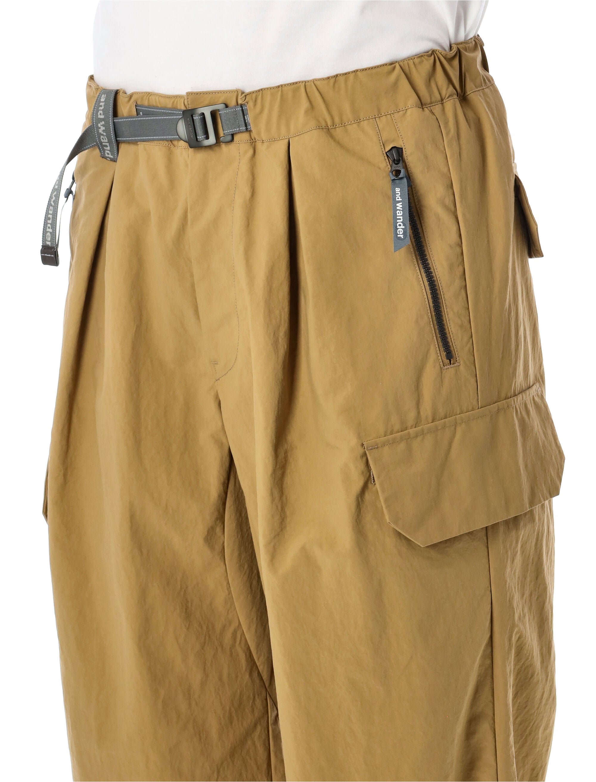 And Wander Cargo Trousers Beige Nylon