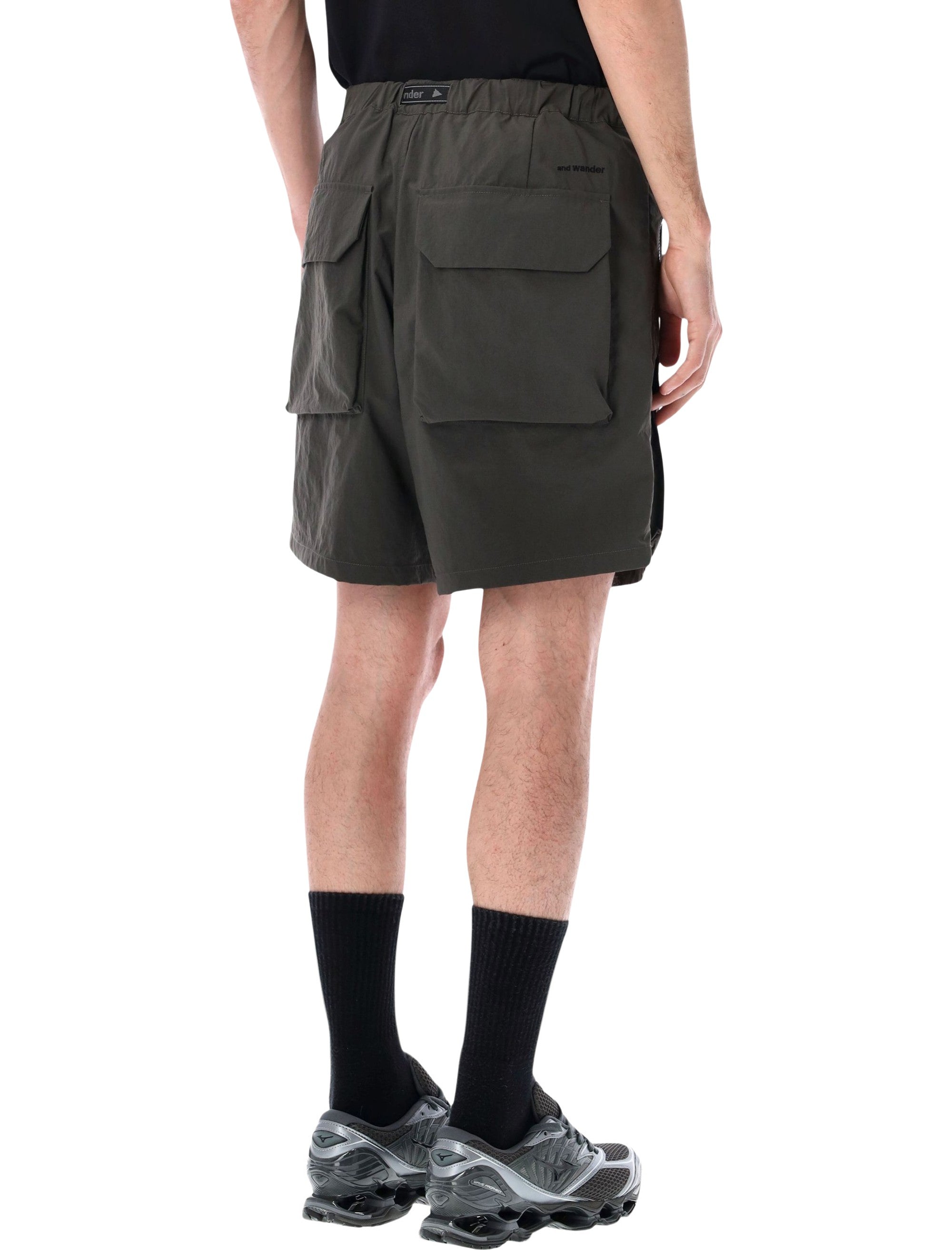 And Wander Cargo Shorts Charcoal Nylon