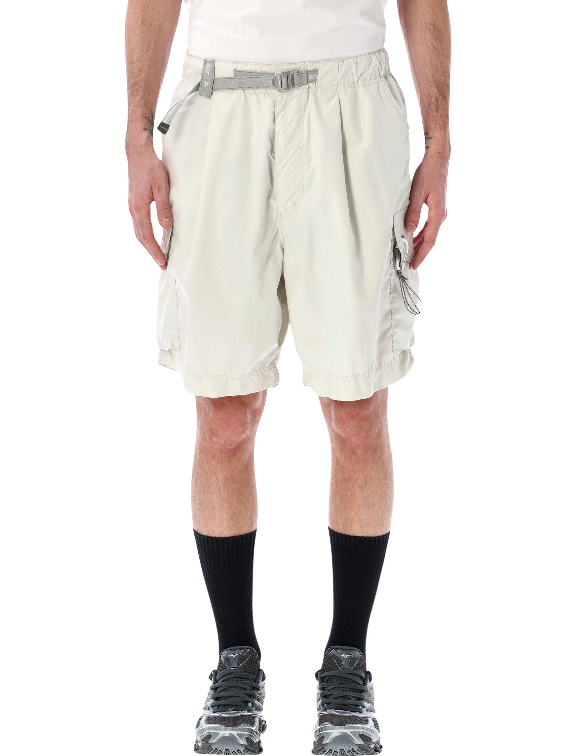 And Wander Light Cargo Shorts Off White Polyester