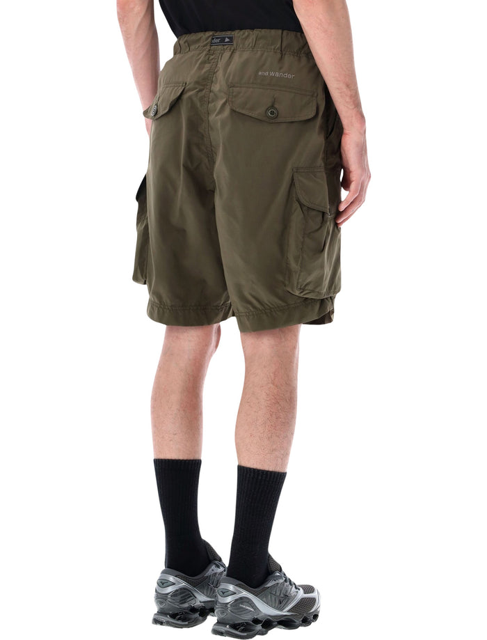 And Wander Light Cargo Shorts Khaki Polyester