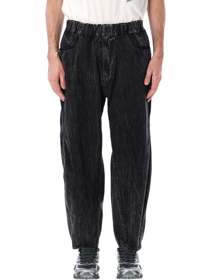 And Wander Black Textured Trousers Cotton Pant