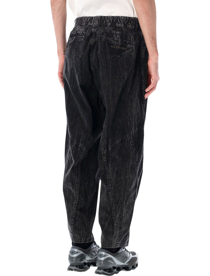 And Wander Black Textured Trousers Cotton Pant