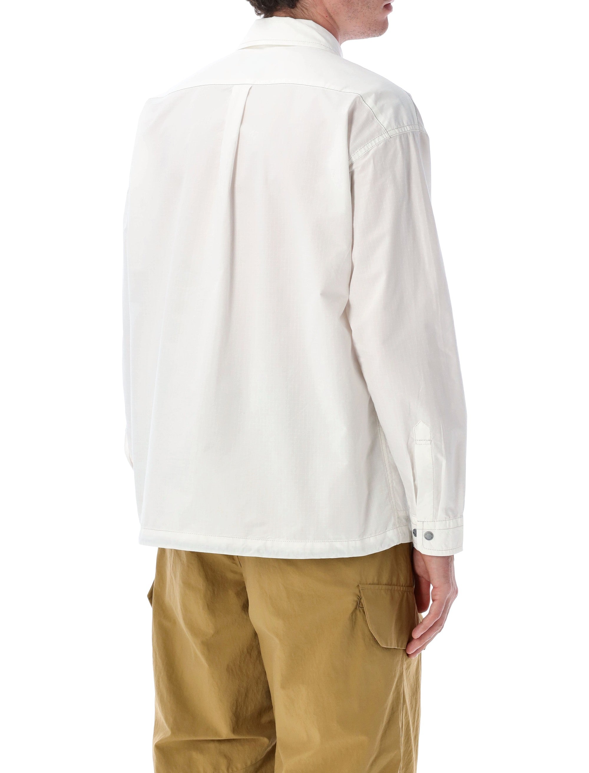 And Wander Technical Shirt Jacket White Cotton