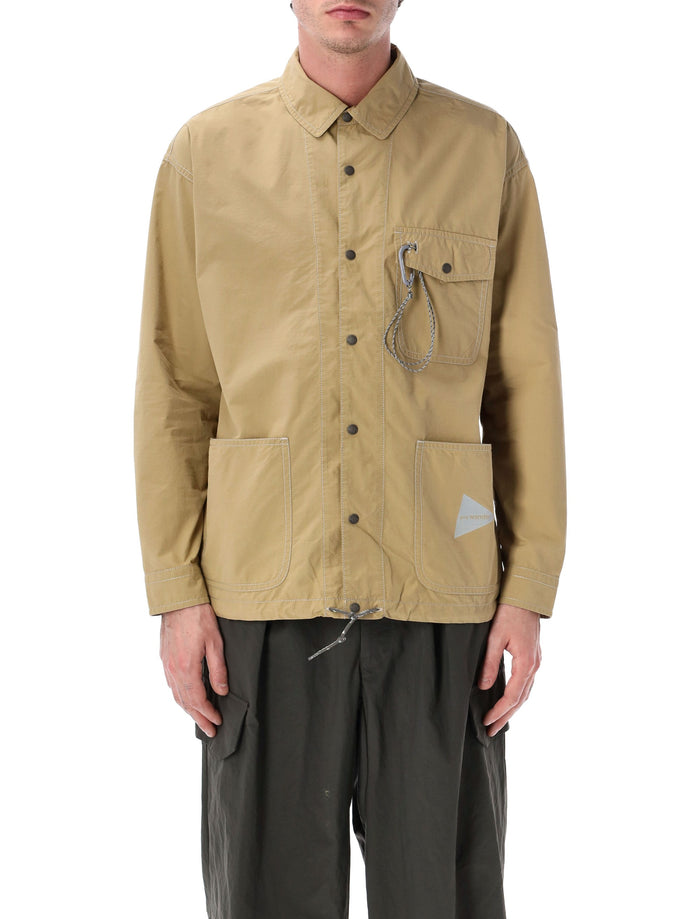 And Wander Technical Shirt Jacket Beige Cotton