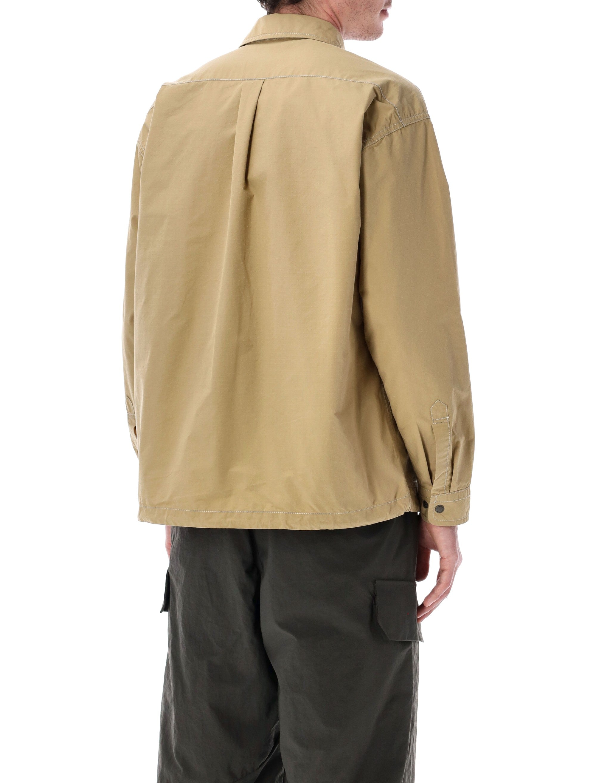 And Wander Technical Shirt Jacket Beige Cotton