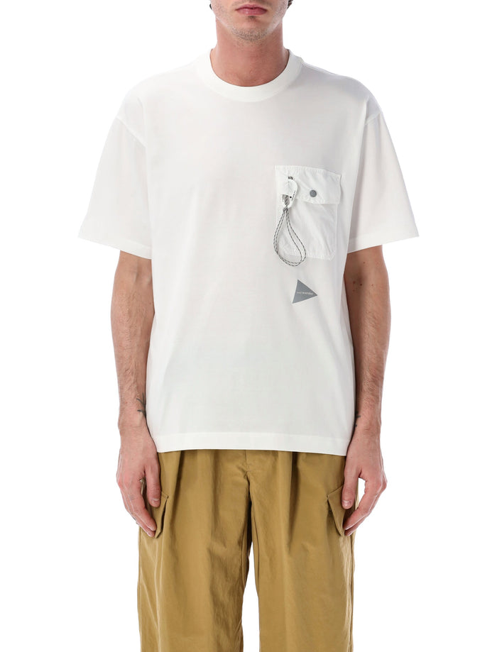 And Wander Pocket T-Shirt Off White Polyester Tshirt