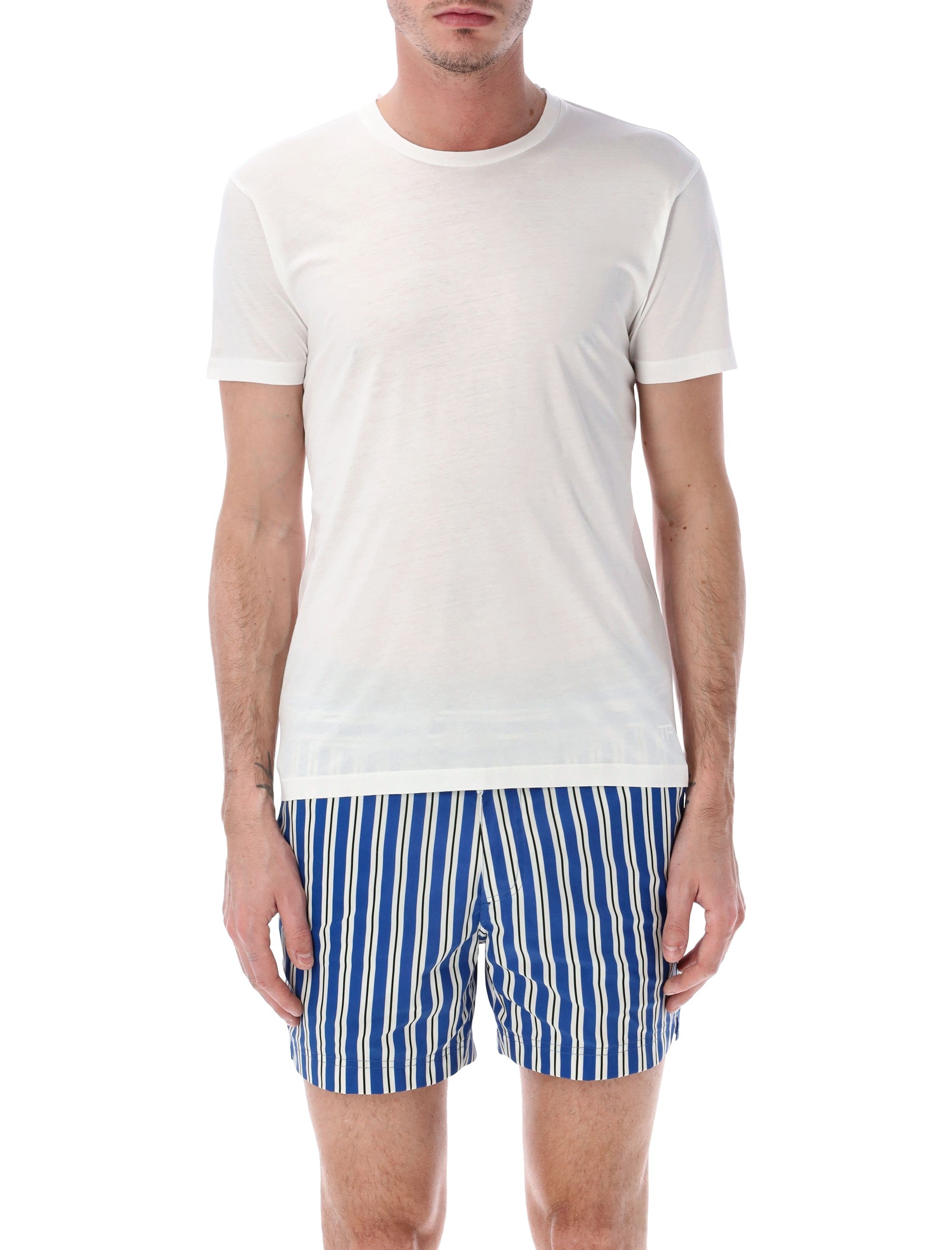 Tom Ford cotton and silk t-shirt Optical White Tshirt