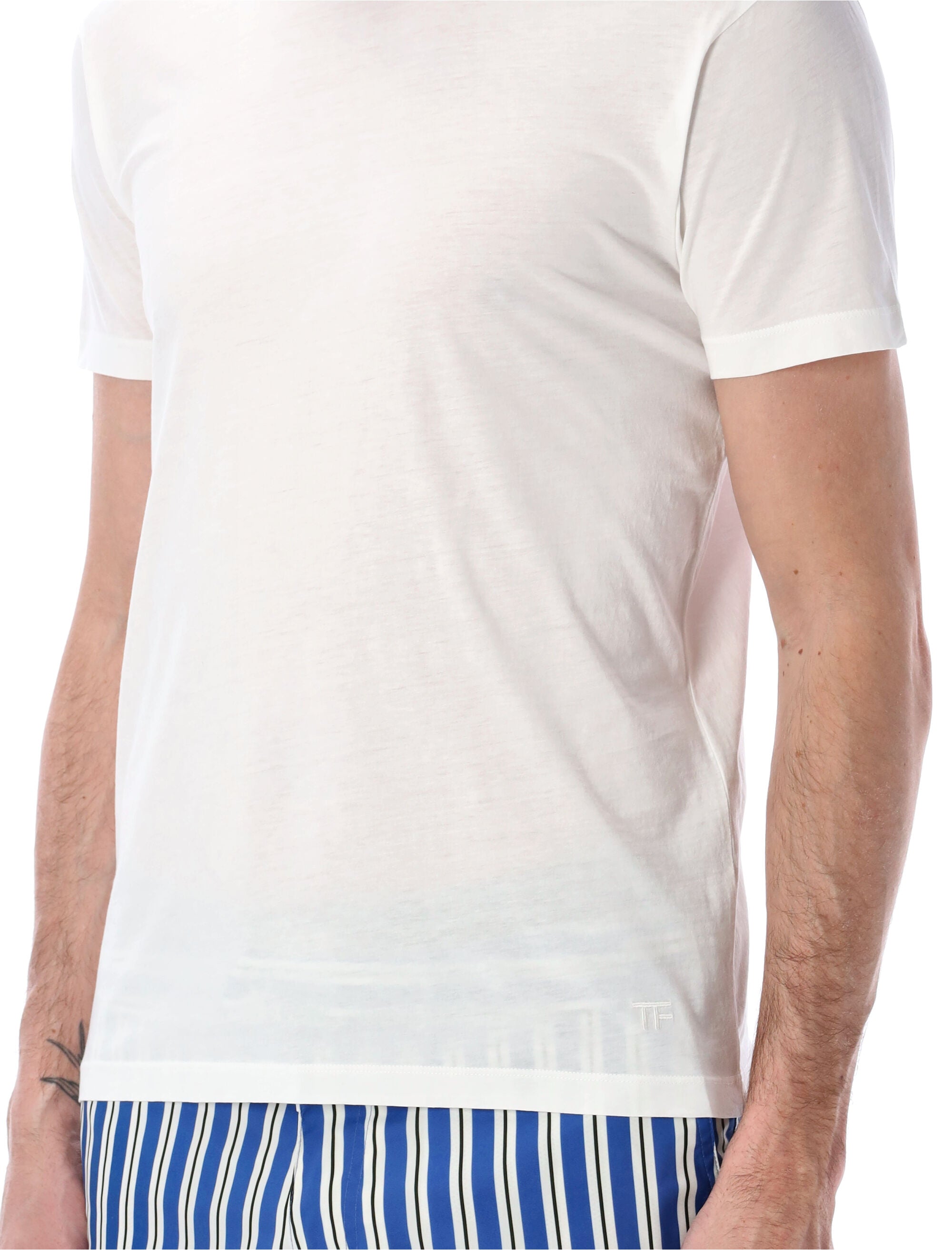 Tom Ford cotton and silk t-shirt Optical White Tshirt
