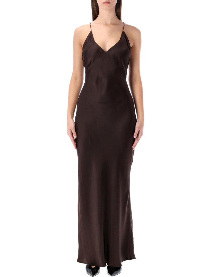 Laurel Silk Long Dress Anine Bing Brown