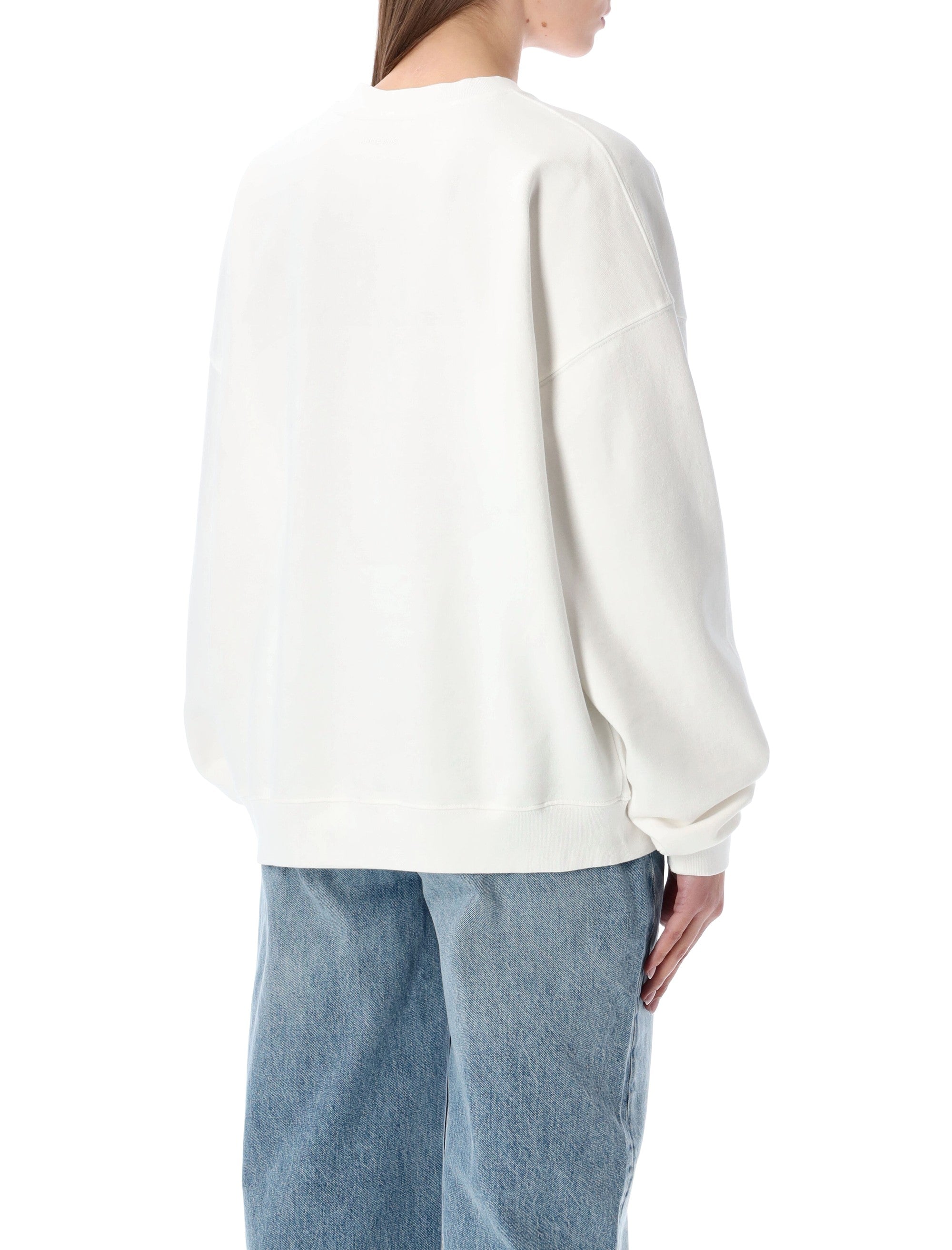 Miles oversized Letterman off-white sweatshirt Anine Bing Off White Cotton
