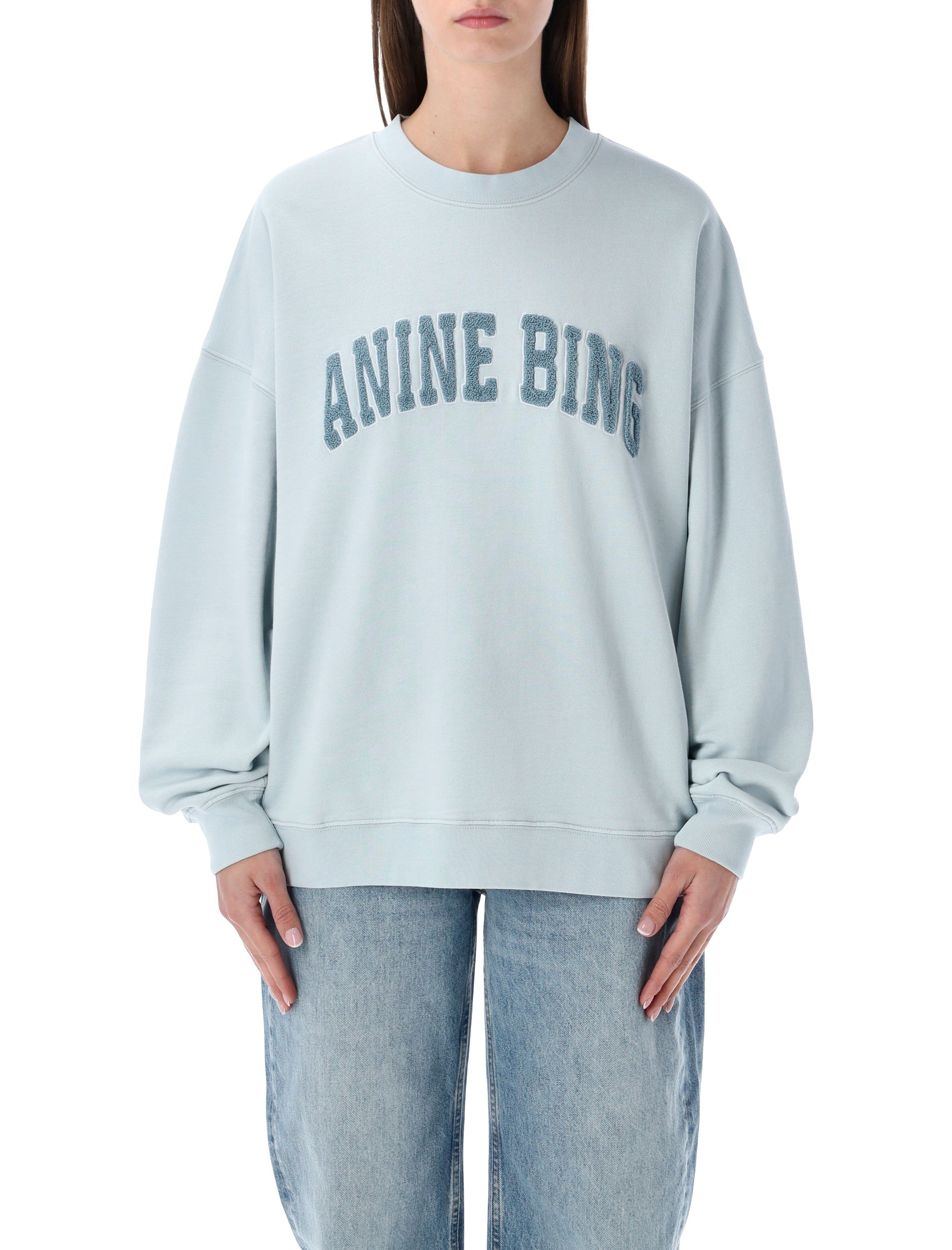 Miles light blue cotton sweatshirt Anine Bing