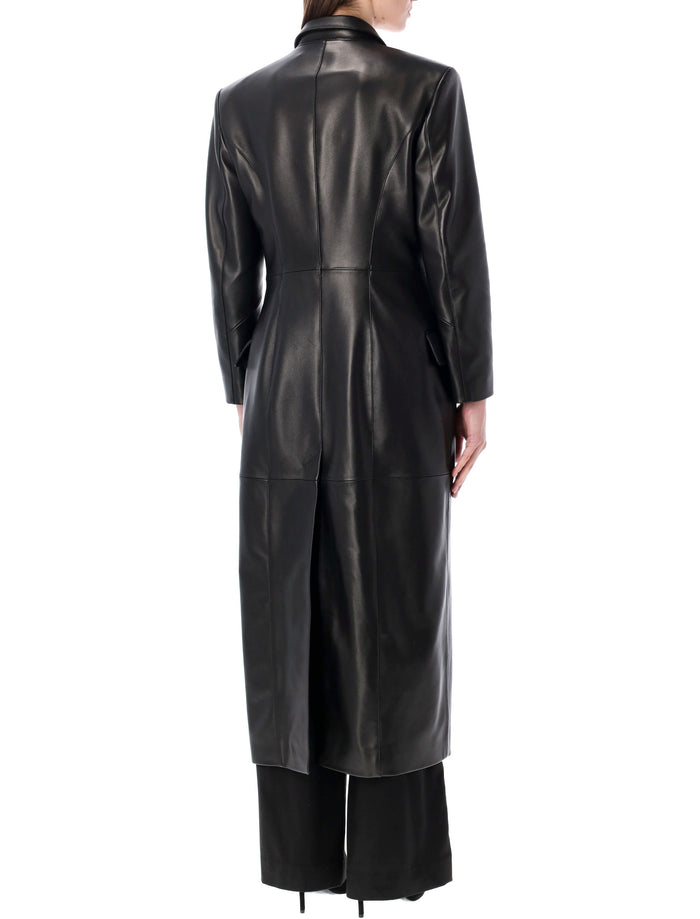 Magda Butrym tailored leather coat Black Sheep Lining Jacket