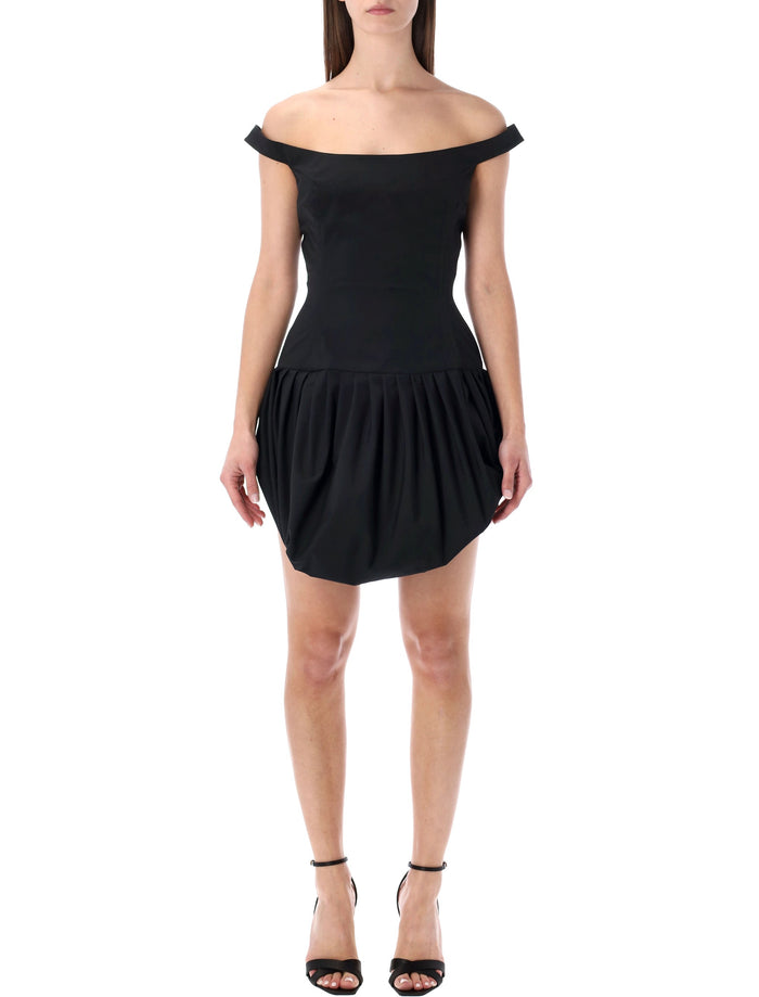 Magda Butrym off-shoulder black mini dress Polyester Lining