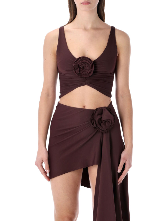 Magda Butrym Rosette swim top Burgundy Polyamide Bra