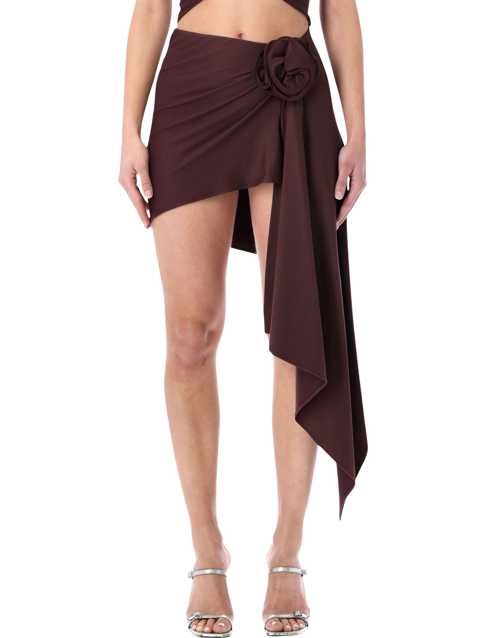 Magda Butrym draped swim mini skirt Burgundy Polyamide