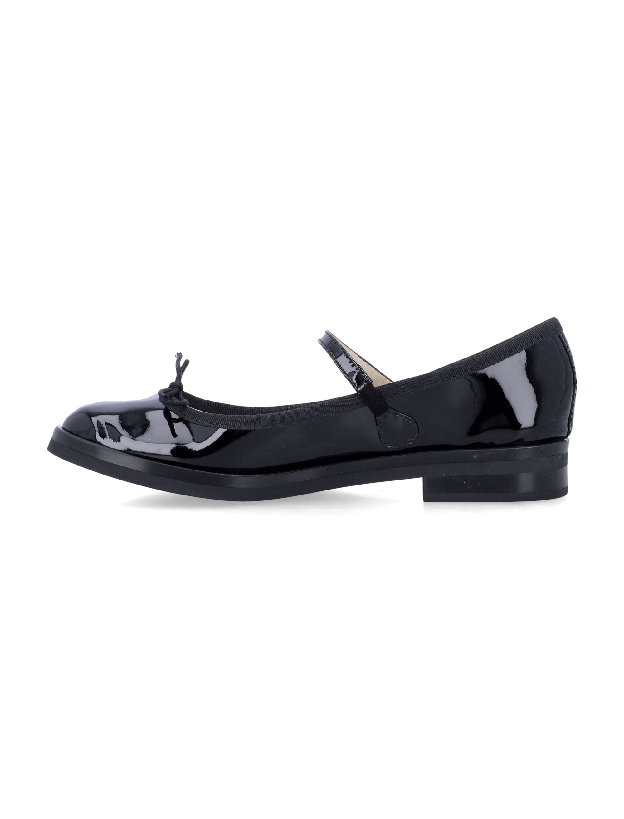 Black patent leather Cendrillon college mary janes Upper Flat Shoes