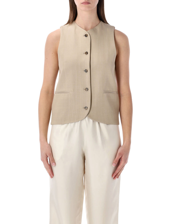 LOULOU Paco tailored vest Beige Viscose