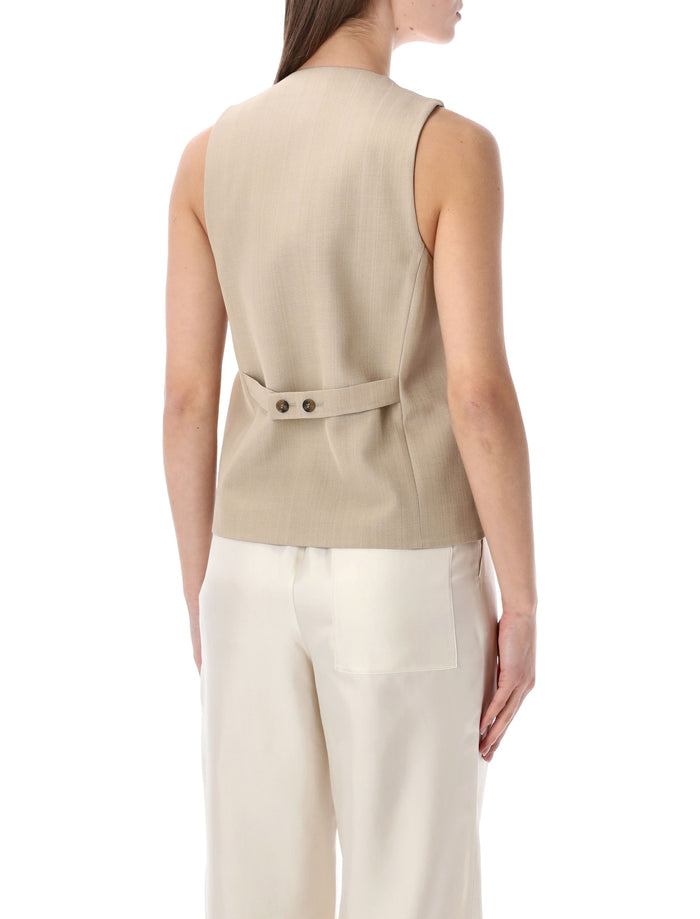 LOULOU Paco tailored vest Beige Viscose