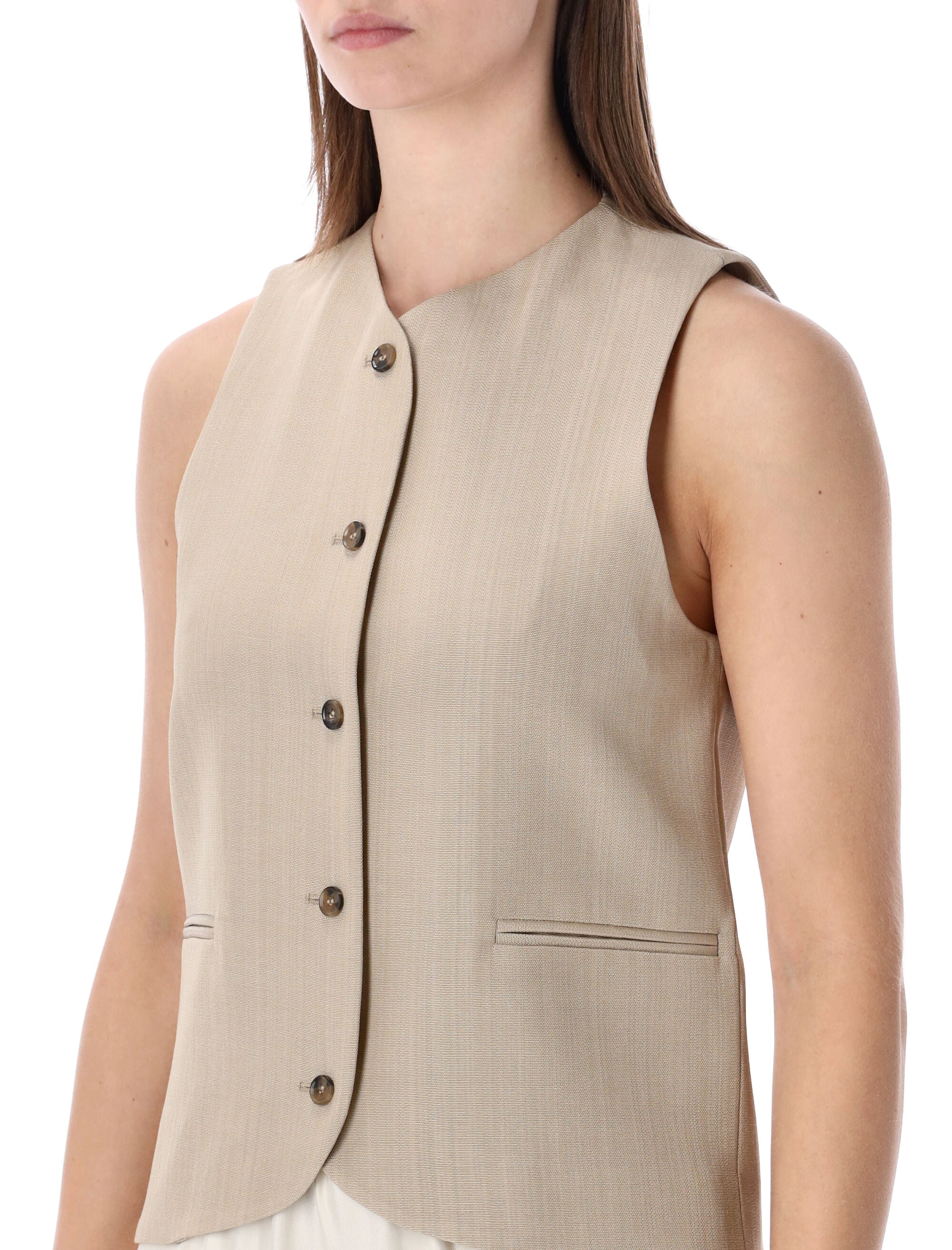 LOULOU Paco tailored vest Beige Viscose