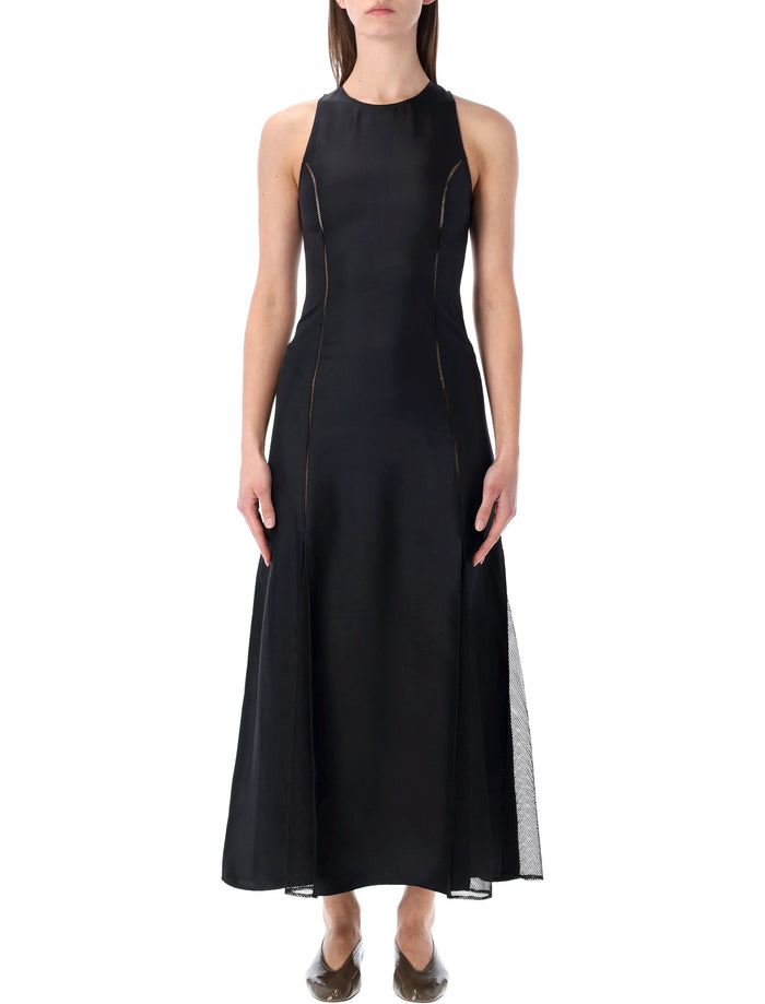 Loulou IRAKA silk twill dress Black