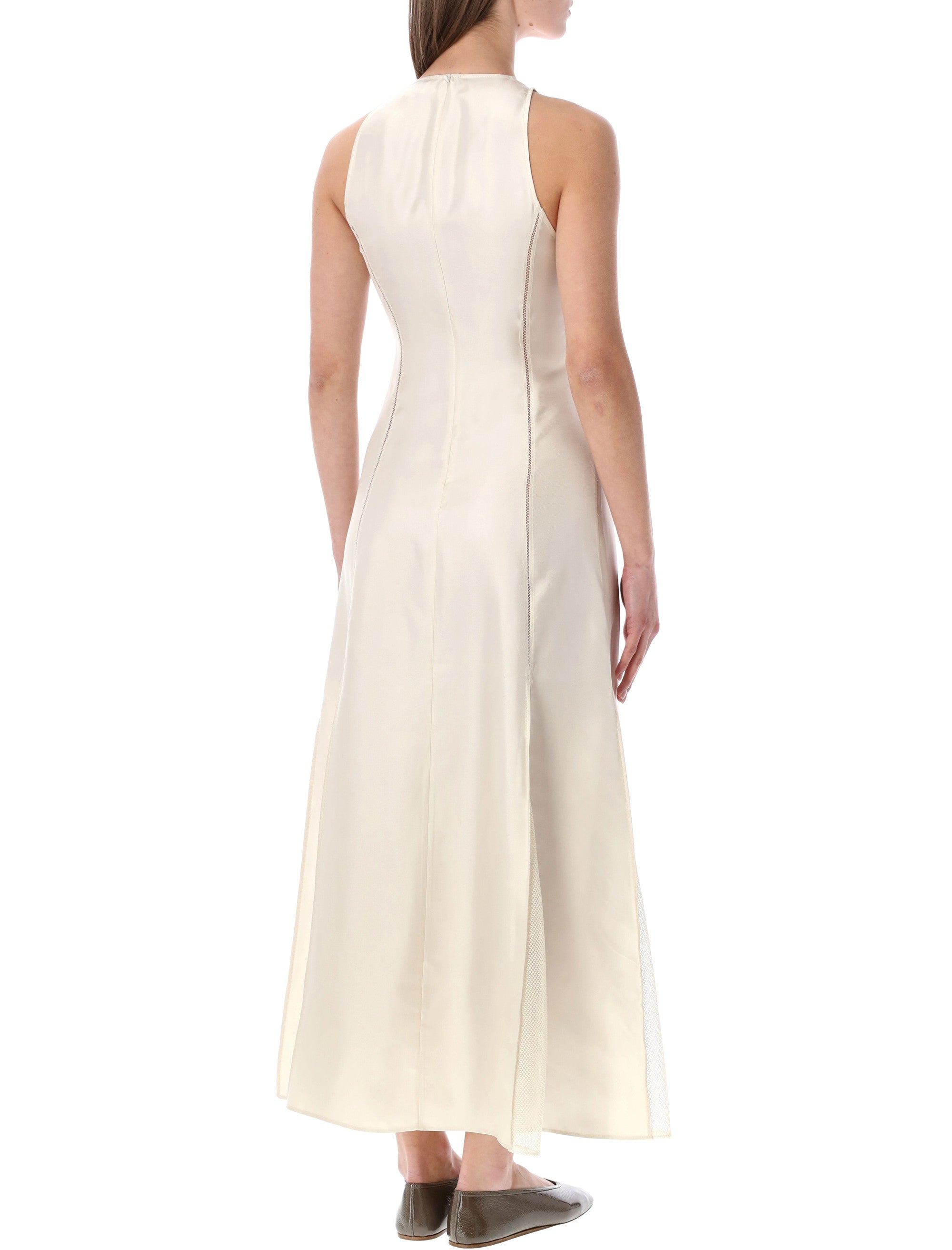 Loulou IRAKA silk twill dress Ivory