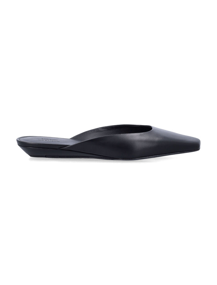 LouLou Diane black leather mules Calfskin Flat Shoes