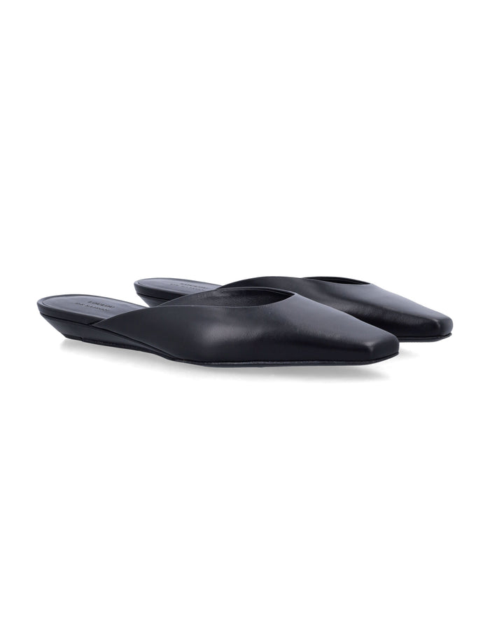 LouLou Diane black leather mules Calfskin Flat Shoes